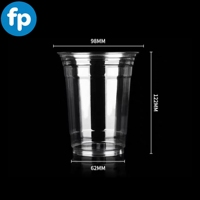 Gobelets en PET transparents de 98 mm pour vente en gros, 12 oz, 16 oz, 20 oz, avec couvercles plats et bombés pour jus, thé, café