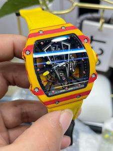 Reloj Mecánico de Lujo para Hombre, Diseño de Barril, Marca de Alta Gama, con Tourbillon Naranja, en Oferta - Product Image 6