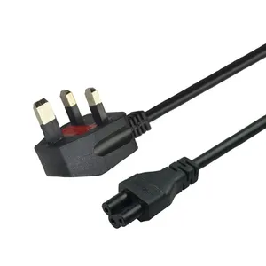 UK 3 Pin IEC Computer Extension Cable Male Plug Reel Electrical Power Cord Electric Power Cord for Extension