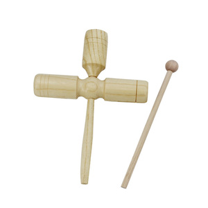 Instrumentos de percusión Orff al por mayor: Sonajas de madera de doble/triple cabezal, tubos de sonido, ayudas musicales para la enseñanza en guarderías. - Product Image 1