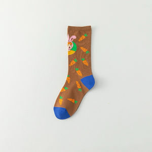 Chaussettes mi-hautes en coton pour femmes, motif dessin animé, style coréen tendance, polyvalentes, pour couple, collection printemps-automne - Product Image 4