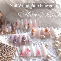 YUCAGCI Tranches de Nail Art 3D Florales en Pulpe de Bois Style Instagram, 18 Motifs, Décorations DIY, Vente Chaude