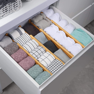 Diviseurs de tiroirs réglables en bambou, extensibles, 4 packs, organiseurs de tiroirs pour la <span class=keywords><strong>cuisine</strong></span> et la chambre - Product Image 4