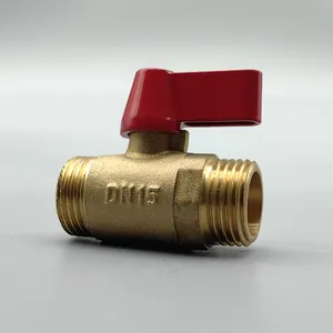 Small Type 1/2 Inch Male Male Thread Brass Ball Valve For Water For Water Oil And Gas