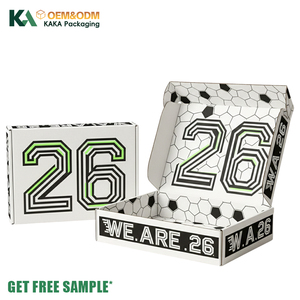 Boîte d'expédition KAKA personnalisée 2026 pour événements de football, impression recto-verso, emballage en carton ondulé, boîtes en kraft pour maillots de football et cadeaux sportifs - Product Image 2
