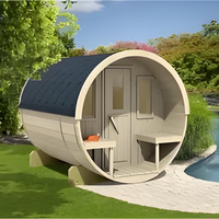 Sauna à baril en cèdre de 7 pieds pour jardin, à construire soi-même – Options chauffage au bois et électrique, sauna sec moderne pour 2 personnes avec chauffage 6KW