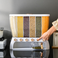 Distributeur de céréales brutes de 10 kg pour cuisine, 6 compartiments, pour une alimentation saine, distributeur automatique de céréales pour cuisine