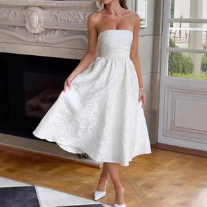 2025 vestido <span class=keywords><strong>de</strong></span> gasa informal sin tirantes americano europeo para mujer XS Primavera Verano transfronterizo Natural Digital fiesta noche - Product Image 2