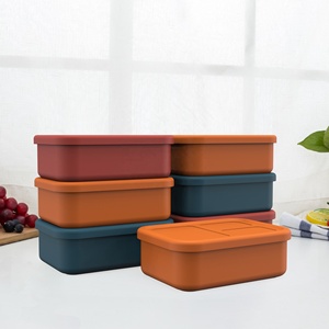 Multi-functional Sealed Heatable 1000ml Food Container Silicone 3-Chamber Bento <b>Box</b> Adult and Children <b>Lunch</b> <b>Box</b> - Product Image 3