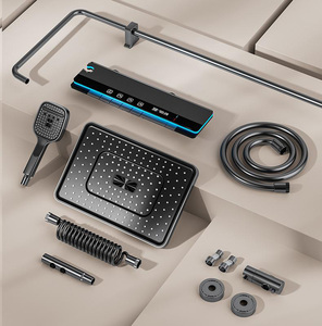 Juego <span class=keywords><strong>de</strong></span> <span class=keywords><strong>ducha</strong></span> <span class=keywords><strong>de</strong></span> baño gris con pistola <span class=keywords><strong>de</strong></span> núcleo <span class=keywords><strong>de</strong></span> válvula <span class=keywords><strong>de</strong></span> cerámica <span class=keywords><strong>de</strong></span> aluminio contemporáneo Juego <span class=keywords><strong>de</strong></span> <span class=keywords><strong>ducha</strong></span> <span class=keywords><strong>de</strong></span> teclas <span class=keywords><strong>de</strong></span> piano <span class=keywords><strong>de</strong></span> 4 modos montado en la pared <span class=keywords><strong>de</strong></span> un solo mango - Product Image 5