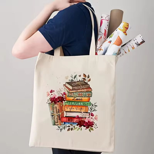 <span class=keywords><strong>Sac</strong></span> fourre-tout en toile <span class=keywords><strong>de</strong></span> coton sur le thème des livres, <span class=keywords><strong>sac</strong></span> <span class=keywords><strong>bibliothèque</strong></span> pour les amoureux des livres - Product Image 5