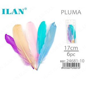 ขนนกประดิษฐ์ ILAN Pluma ขนาด 17 ซม. 6 ชิ้น คละสี - Product Image 1