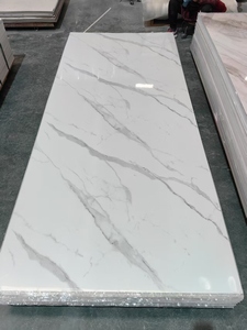 Panel Dinding <span class=keywords><strong>PVC</strong></span> Motif Marmer Cetak Digital Lebar 1220 Modern Tahan Air untuk Penggunaan di Kamar Mandi, Tangga, dan Gudang - Product Image 2