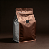 Sachet à café personnalisé imprimé en gravure, fond plat, huit soudures latérales, pochette autoportante thermoscellée 500g, haute protection contre l'humidité