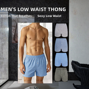 Calzoncillos Bóxer para Hombre, 100% Algodón, Transpirables, Tejidos, con Diseño a Cuadros, Cintura Elástica, para Uso Diario - Product Image 2