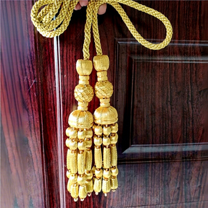 Braids Fringe Lace Trimming Decorative Cord <b>Tieback</b> Tassel Cords with Customized Size Handmade Eco-Friendly Custom Logo - Product Image 1