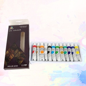 Juego de pintura al óleo de acuarela profesional de <span class=keywords><strong>12</strong></span> tubos para adultos y niños artistas principiantes 12ml 0,4 oz suministros de pintura - Product Image 1