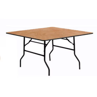 Nouvelle table pliante carrée en bois de 48 pouces Bjflamingo, table de réception pliante pour mariage en plein air