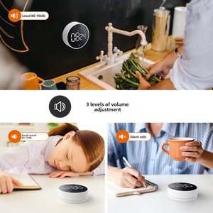 Từ tính Led im lặng hẹn giờ kỹ thuật số nhựa nhà bếp đếm ngược hẹn giờ nướng tập thể dục nhắc nhở tự kỷ luật lật quay số không thấm nước - Product Image 6