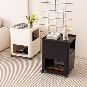 Movable Metal <b>Side</b> <b>Table</b> With <b>Storage</b> For Living Room Or Bedroom Nightstand - Product Image 2