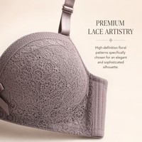 Soutien-gorge à armatures en dentelle de style traditionnel pour femme, bretelles réglables, confortable, respirant, avec soutien push-up, lingerie quotidienne