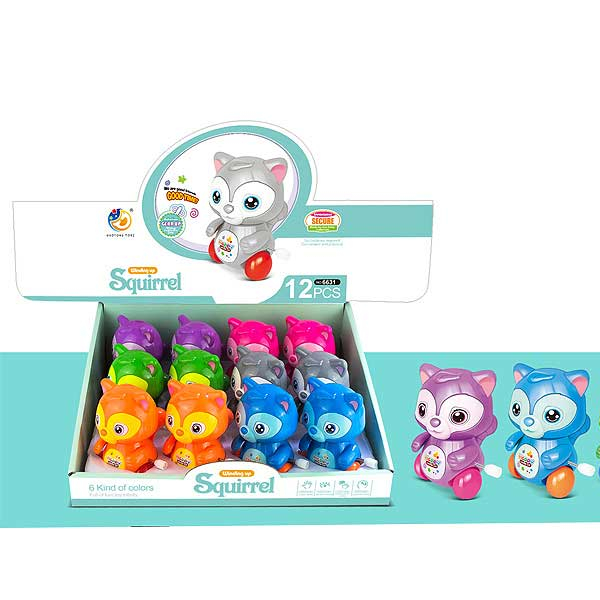 Оптовая продажа; 12 в 1 промоакционные звериные игрушка заводные с мультяшной белкой игрушка для детей
