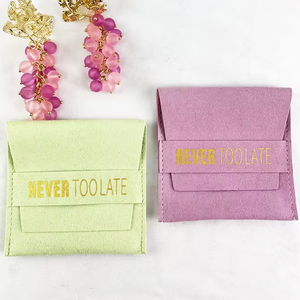 Custom Jewelry Pouch Suede Velvet Pouch Bag Jewellery <b>Envelope</b> Ring Bracelet Velvet Jewelry Packaging Pouch With Logo - Product Image 5