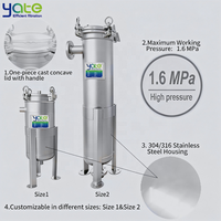 Boîtier de filtre à sac unique CE 304 haute pression pour l'irrigation agricole, l'eau municipale, la filtration chimique et l'électrodéposition