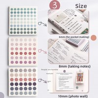 Autocollants en papier washi double face à pois couleur Morandi, étiquettes colorées en boîte pour journal, matériaux DIY