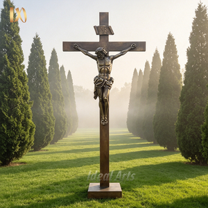 Statua di Gesù Crocifisso in Bronzo a Grandezza Naturale, Scultura Religiosa <span class=keywords><strong>per</strong></span> Decorazione di Chiese e Cimiteri - Product Image 1