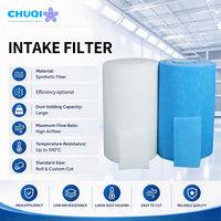 Rouleau de pré-filtre bleu et blanc G2 G3 G4, efficacité de 91,20 % pour la ventilation CVC, média filtrant d'admission en fibre de polyester