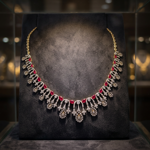 Conjunto de Collar Gargantilla con Diamantes de Rubí, Chapado en Oro, Joyería de Lujo, Artesanía de Alta Gama, Gemas Brillantes para Regalo de Boda y Otras Ocasiones - Product Image 2