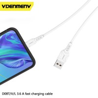 Cable de Datos VDENMENV D08T Original de PVC de 1 M con Carga Rápida, Compatible con Carga Súper Rápida de 67W/80W/120W