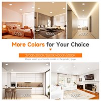 Plafonnier LED encastré ignifuge de haute qualité 6 pouces 12W 5CCT, panneau fin, luminaire de plafond résistant au feu, homologué ETL, dimmable