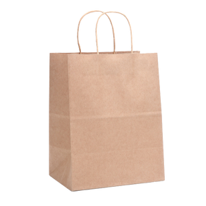 30% Discount Custom Packaging Recycle Brown Kraft Twisted Flat Handle <b>Bag</b> - Product Image 2