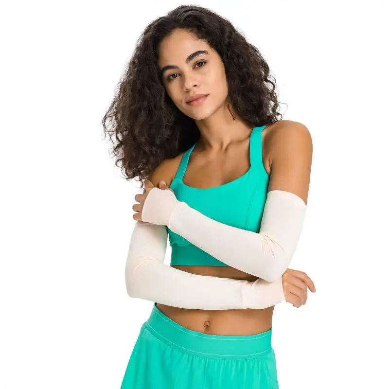 Manchons de refroidissement de bras de Protection UV pour femmes, Logo personnalisé UPF50 +, couverture de bras d'extérieur en soie glacée pour cyclisme, 2023