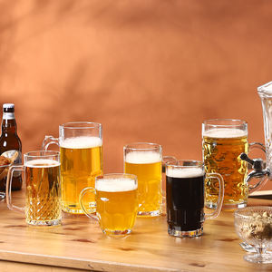 Vente en gros de chope de bière soufflée à la main avec logo personnalisé coupe de verre à vin de football mondial ensemble de verres à bière bon marché verre à bière Pilsner transparent artisanal - Product Image 6