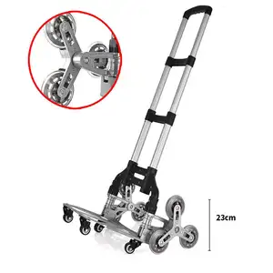 Folding Shopping Trolley Aluminum Material Stair Climber Shopping Cart With 6 Wheels