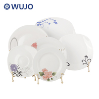 Assiettes carrées en porcelaine bon marché Vaisselle 8'' Vente en gros Assiette à dîner en céramique blanche