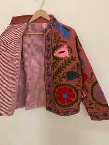 Handcrafted Velvet Suzani Floral Duster <b>Coat</b> Elegant Bohemian Embroidered Outerwear Statement Jacket <b>For</b> <b>Women</b> - Product Image 4