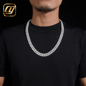 Collar de Plata de Ley 925 de 12 mm con Incrustaciones de Diamantes de Imitación Estilo Hip Hop, Cadena Cubana de Miami, Certificado GRA, VVS, Moissanita - Product Image 6