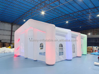 Tente de fête cubique portable pour boîte de nuit gonflable Blow Up 360 Photo Booth Enceinte Toile de fond Lumière LED Chapiteau gonflable pour boîte de nuit