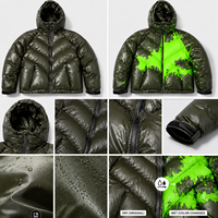 Veste matelassée à capuche pour homme de haute qualité, streetwear, impression changeante de couleur activée par l'eau, imperméable, veste matelassée personnalisée pour homme