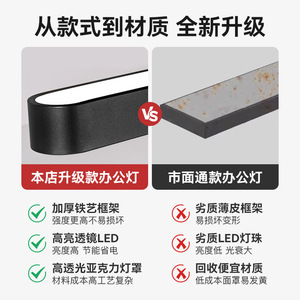 Office Chandelier Shopping Mall Gym Fangtong Office Light Internet Cafe Classroom led Round Golden Strip Chandelier - Product Image 3