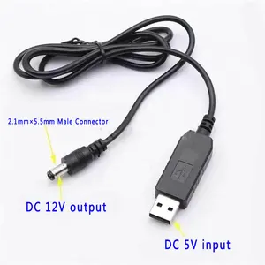 Cabo usb para elevação de voltagem, tinta de onda de 12v dc 5v a 6v 9v 12v cabo adaptador usb