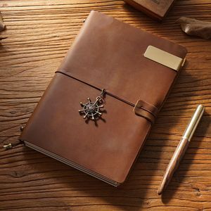 Cuaderno de Cuero Crazy Horse Vintage, Diarios de Viaje Creativos Hechos a Mano, Regalo Promocional Empresarial, Agenda, Diarios Impresos - Product Image 5