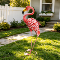 Sculpture de flamant rose de jardin OEM ODM, statues d'animaux de jardin pour aménagement paysager de patio