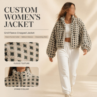 Veste bomber personnalisée de luxe à deux tons en polyester et polaire sherpa, streetwear, chaude pour l'hiver, fermeture éclair, pour femmes, fabricant de vêtements
