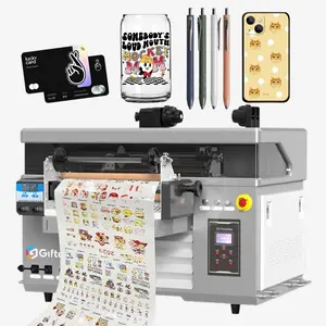 Global Agent Wilde Giftec Uv Dtf Impressora Xp600 Printer Glazen Fles Beker Cadeaubon Pen Label Logo Sticker Inkjetprinters