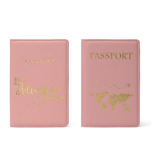 Porta Passaporto in Pelle PU <span class=keywords><strong>con</strong></span> Stampa a Caldo e Targhette per <span class=keywords><strong>Nomi</strong></span>, Ideale per Viaggi, Matrimoni e Viaggi d'Affari - Product Image 3